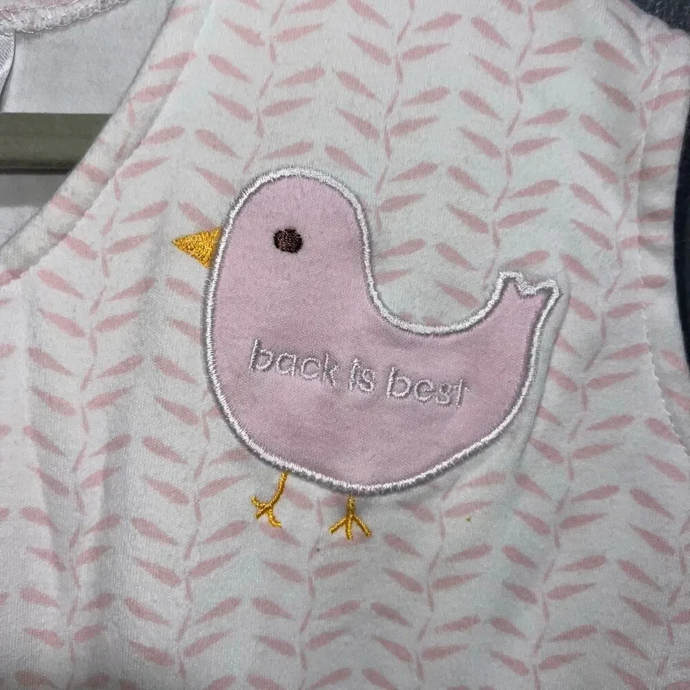 Halo Sleepsack Wearable Blanket Medium 6-12m Pink White Bird